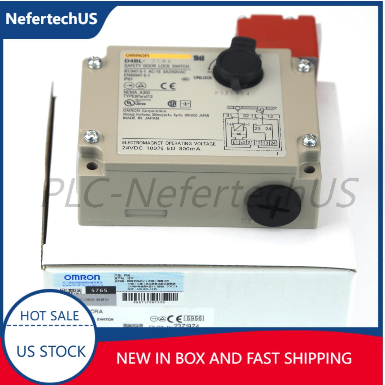 1PC Omron D4BL-2CRA D4BL2CRA Guard Lock Safety-Door Switch US Free TAX