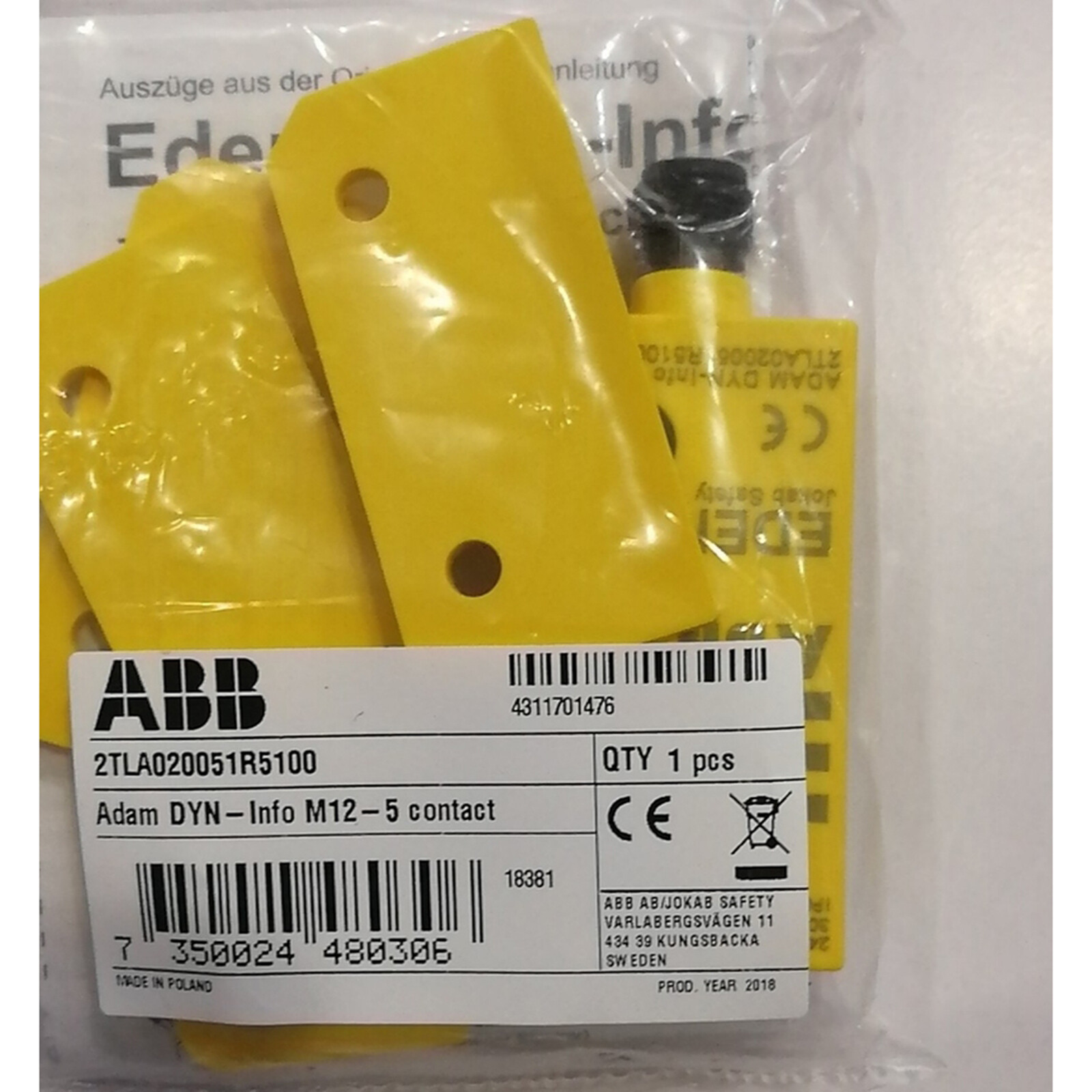 1PC new ABB 2TLA020051R5100 Safety Sensor Free ship #YP1