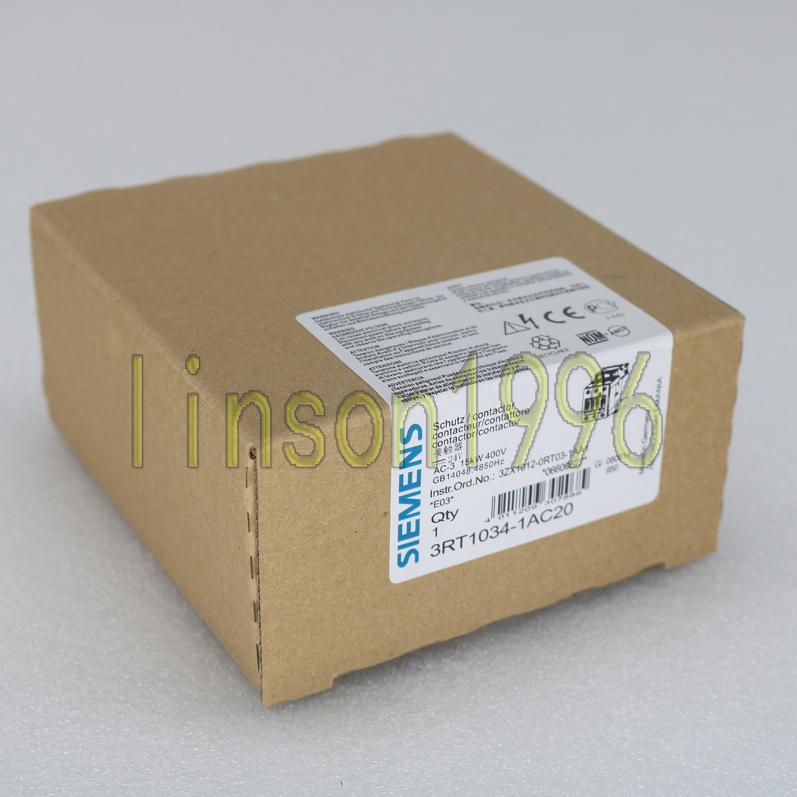 NEW Siemens Sirius 3RT1034-1AC20 3RT10341AC20 AC-3 24V 3P S2 Contactor