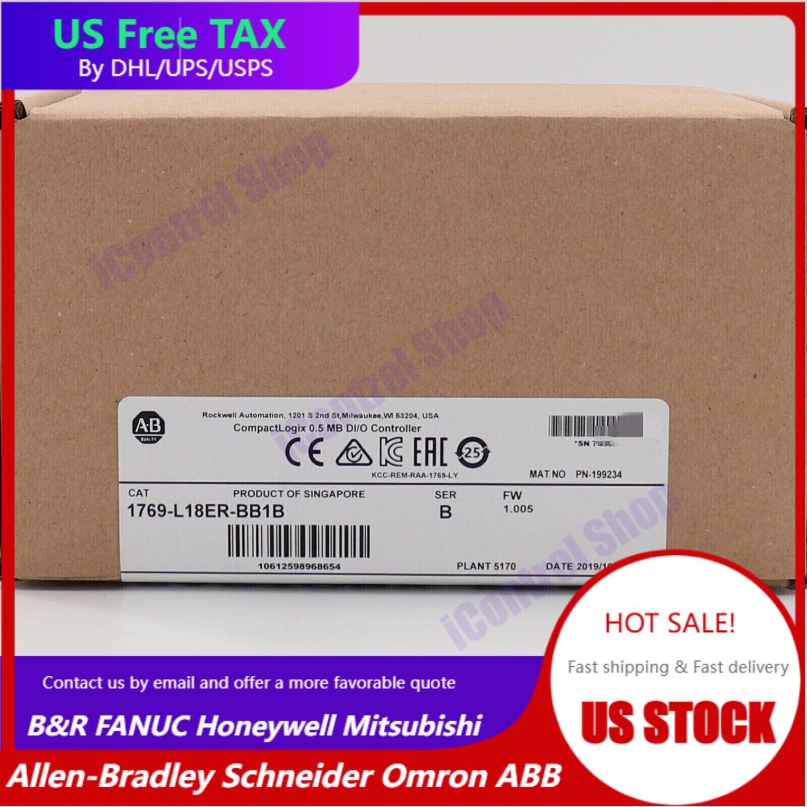 Sealed AB 1769-L18ER-BB1B SER B CompactLogix 0.5MB DI/O Controller US Free Tax