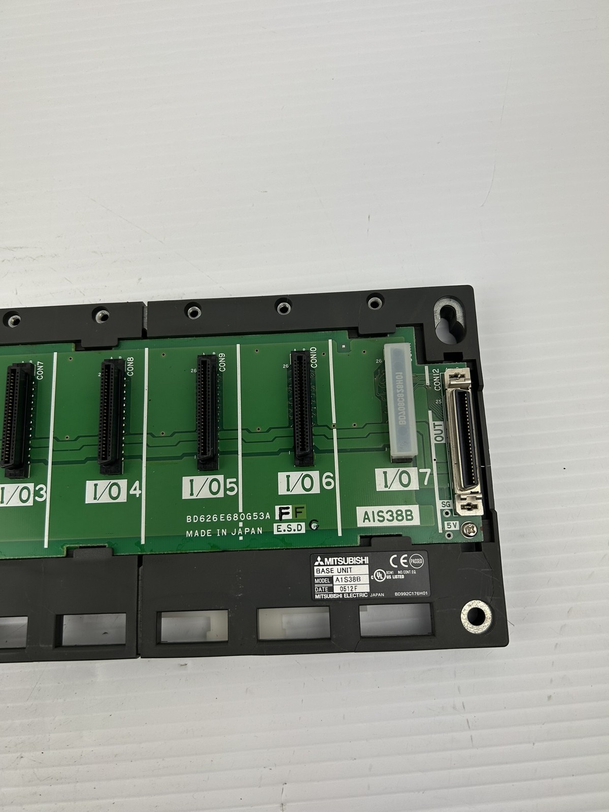 Mitsubishi A1S38B Base Unit Empty PLC Rack MEC-40V-0