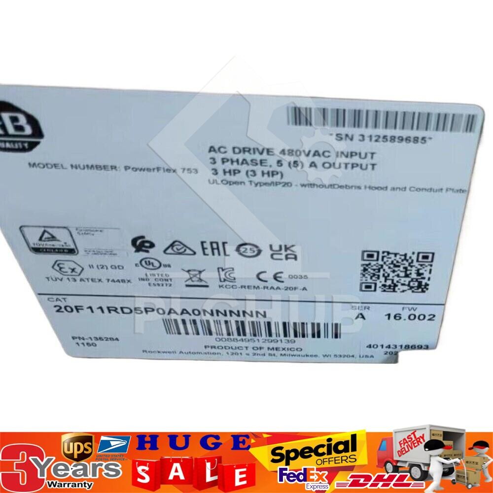 20F11RD5P0AA0NNNNN PowerFlex Air Cooled 753 AC Drive 20F11RD5P0AA0 US