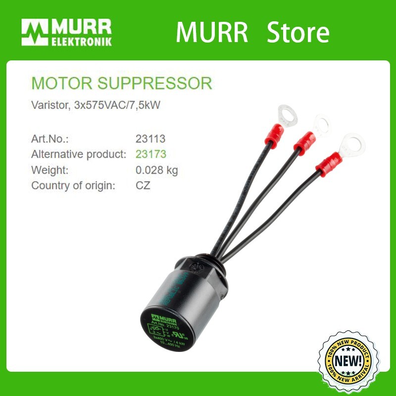 23113 MURR MOTOR SUPPRESSOR Varistor, 3x575VAC/7,5kW 100% NEW