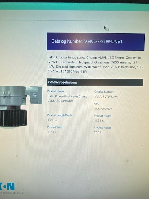 Eaton VMVL-7-2TW-UNV1 Exterior LED Lights