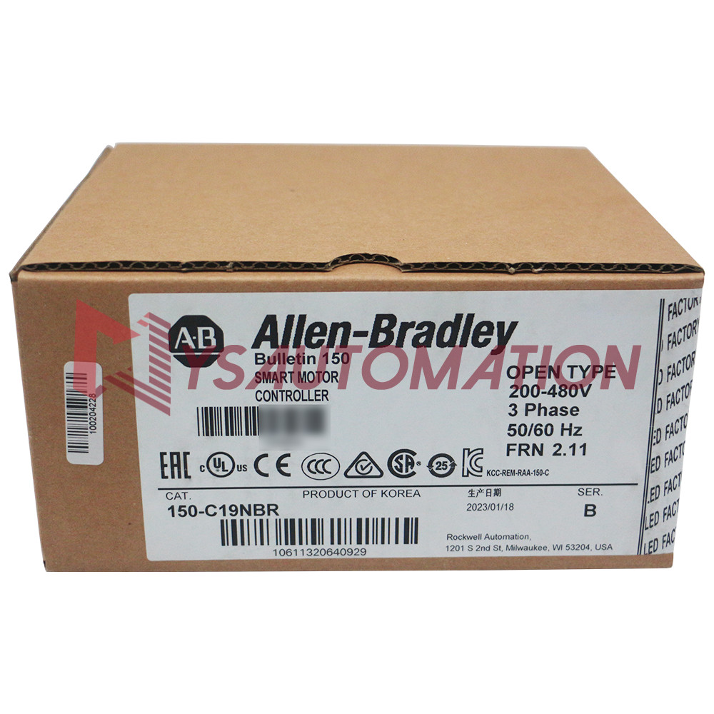 Factory Sealed Allen-Bradley 150-C19NBR SMC-3 19A Smart Motor Controller OEM