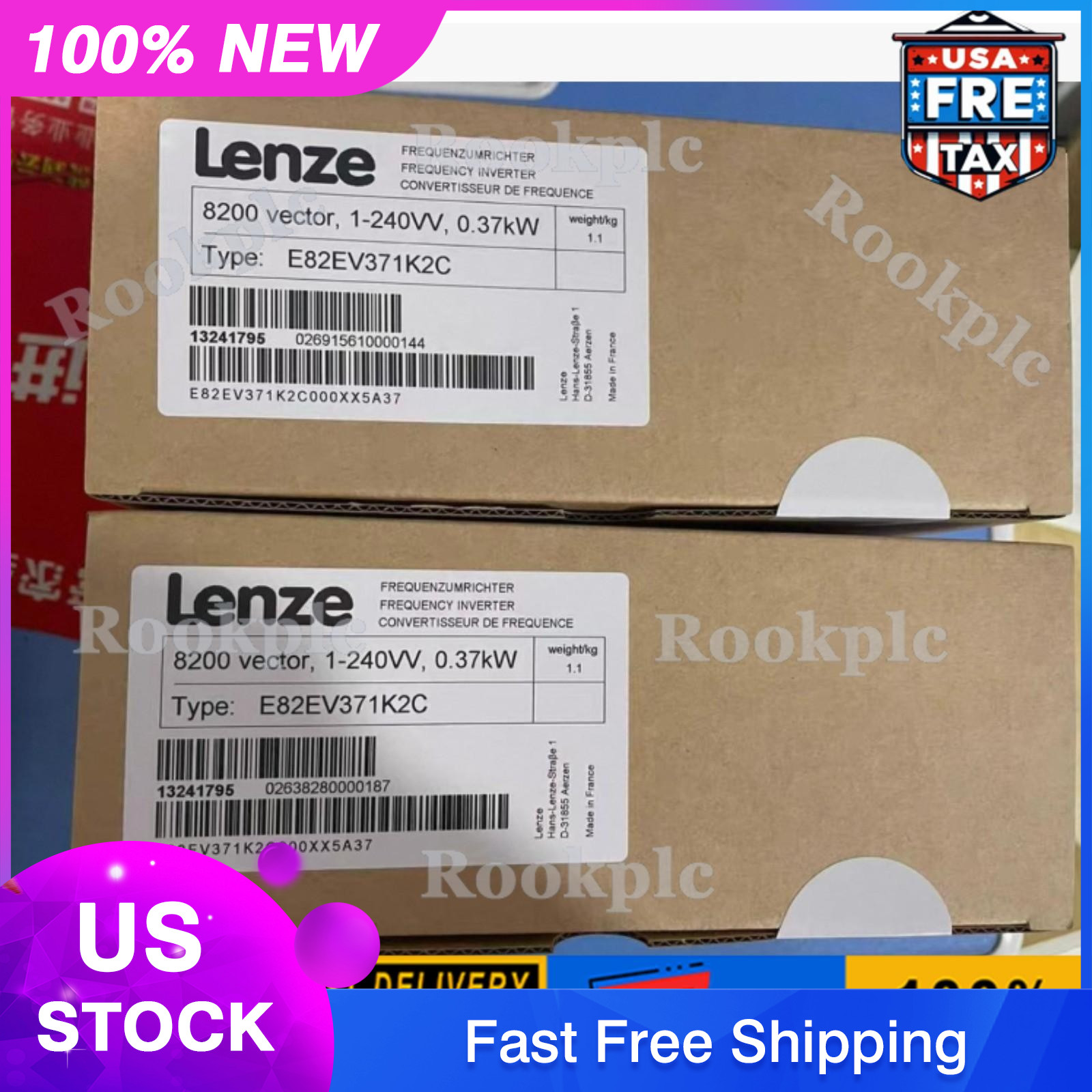 US Free TAX LENZE NEW E82EV371K2C E82EV371-2C E82EV371_2C Servo IN BOX