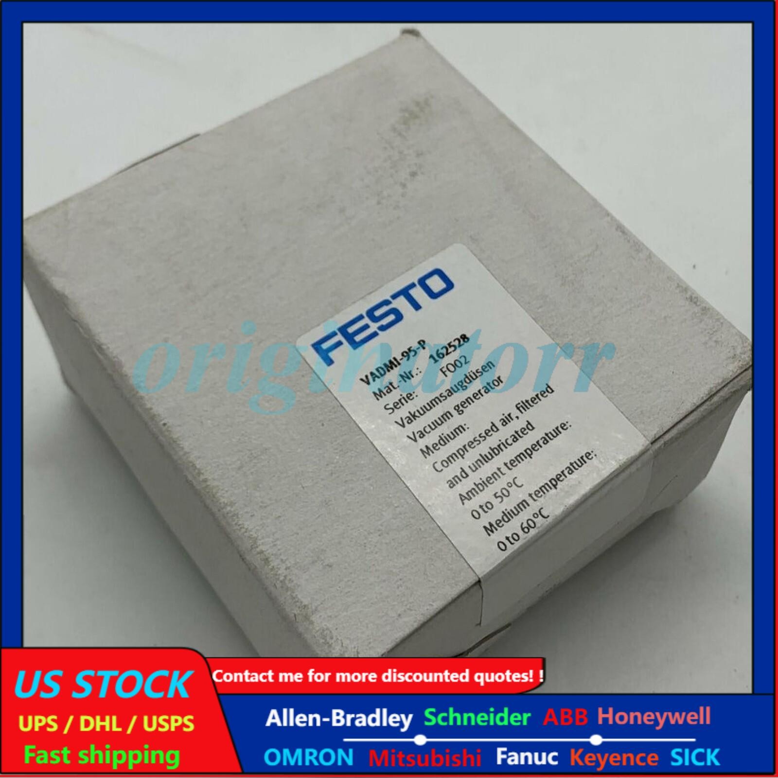 New VADMI-95-P FESTO 162528 Vacuum Generator Fast Shipping