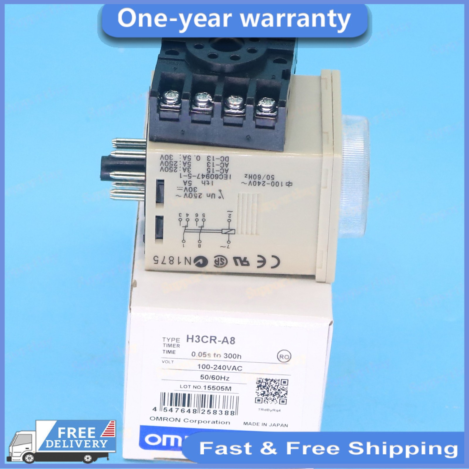 H3CR-A8 New Omron Timer Modules 100-240VAC 50/60HZ H3CRA8