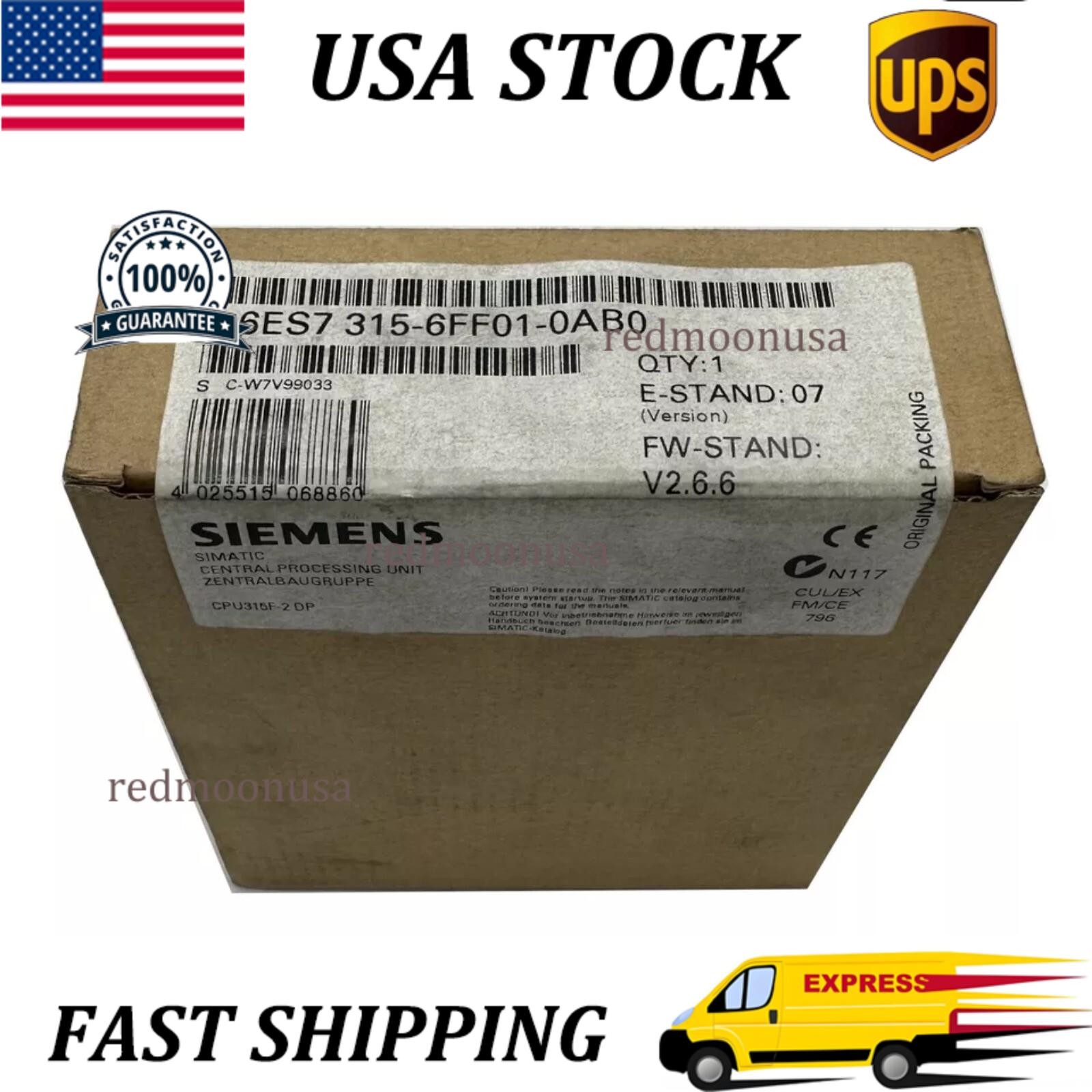 New Siemens SIMATIC S7-300, CENTRAL UNIT 6ES7315-6FF01-0AB0 6ES73156FF010AB0