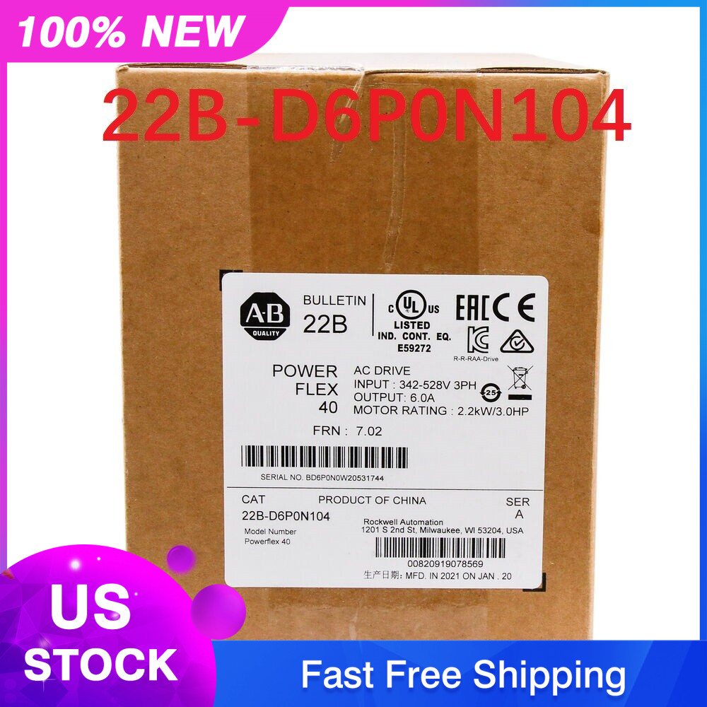 22B-D6P0N104 Allen-Bradley PowerFlex 40 2.2KW/3.0HP AC Drive 22BD6P0N104