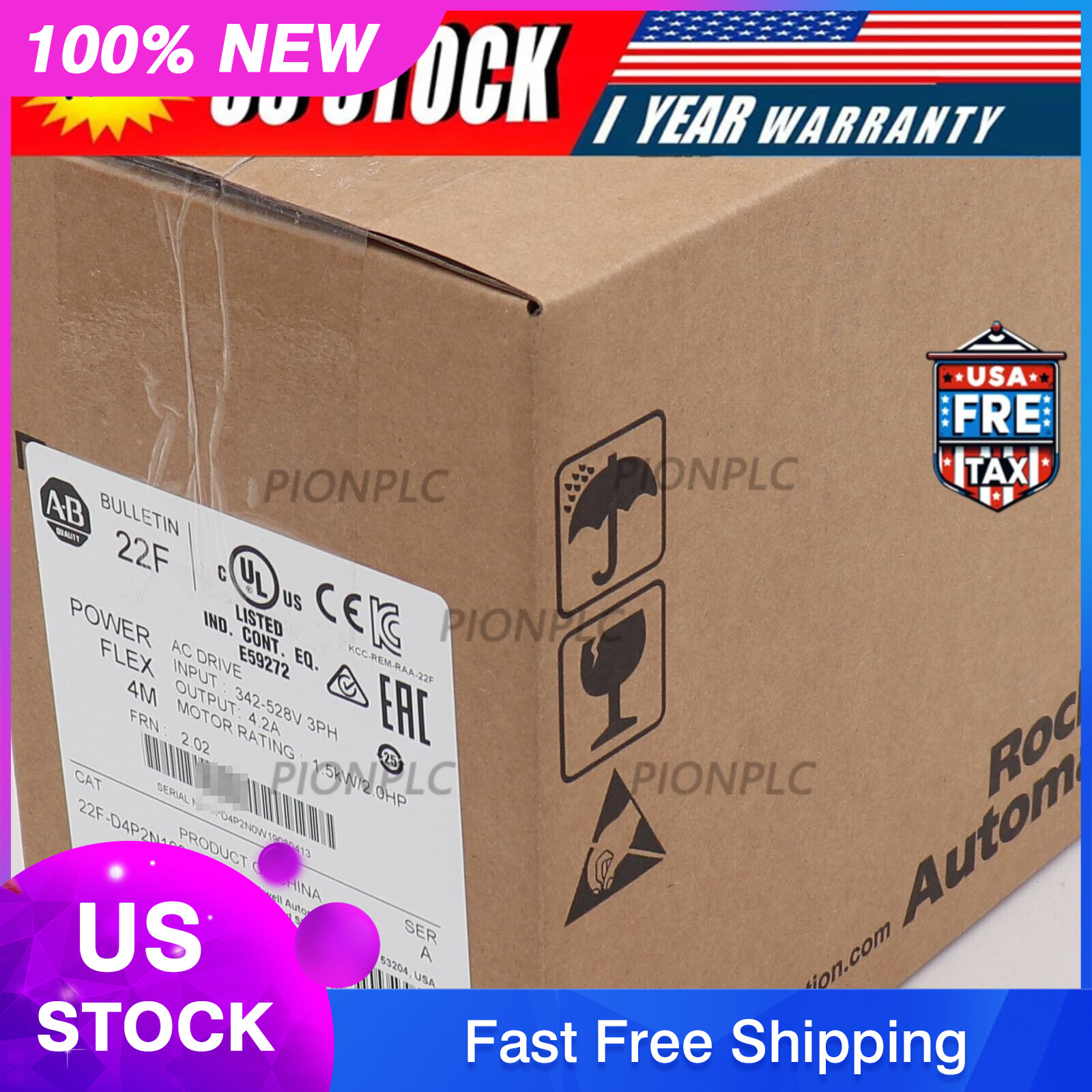1PC NEW AB 22F-D4P2N103 PowerFlex 4M AC 22FD4P2N103 Drive Fast Shipping