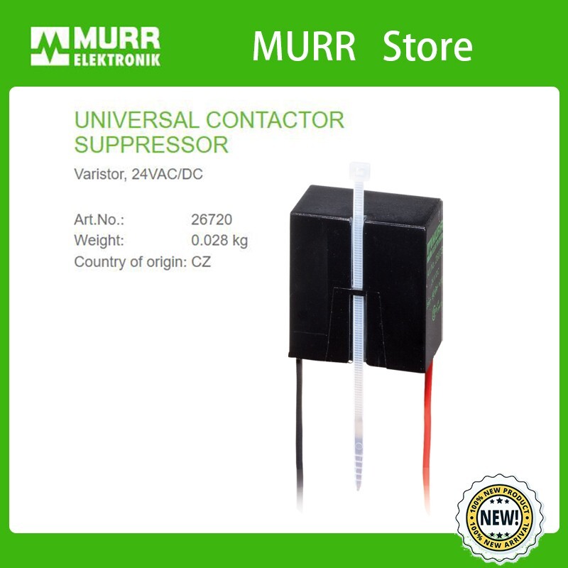 26720 MURR UNIVERSAL CONTACTOR SUPPRESSOR Varistor, 24VAC/DC 100% NEW