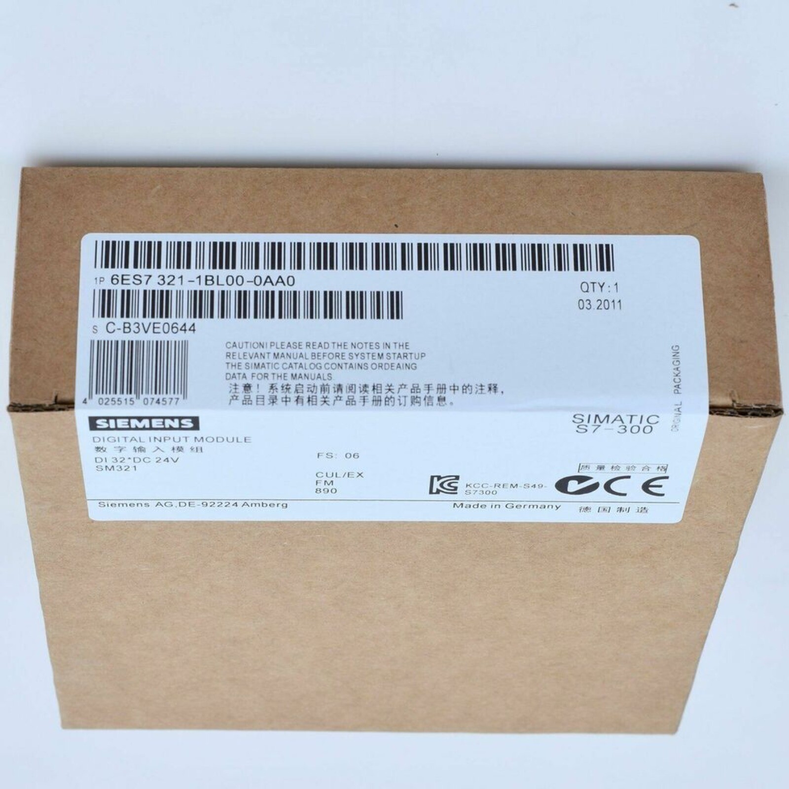 New Siemens S7-300, Digital input SM 321 6ES7321-1BL00-0AA0 6ES73211BL000AA0