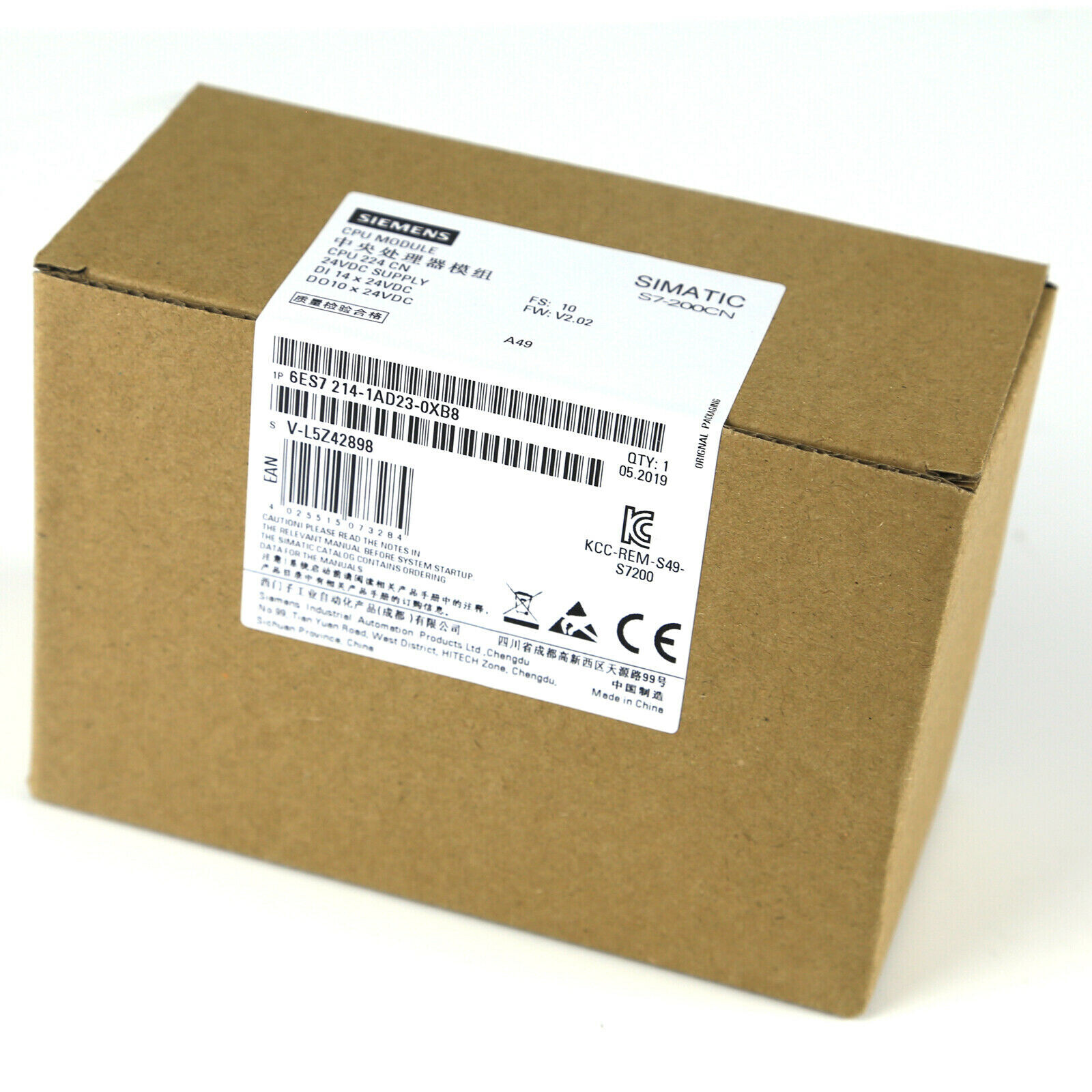 New Siemens 6ES7 214-1AD23-0XB8 6ES7214-1AD23-0XB8 CPU Module – US Stock