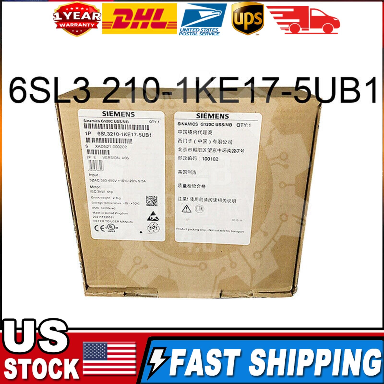 New Siemens 6SL3210-1KE17-5UB1 G120C RATED POWER 3,0KW 6SL3 210-1KE17-5UB1