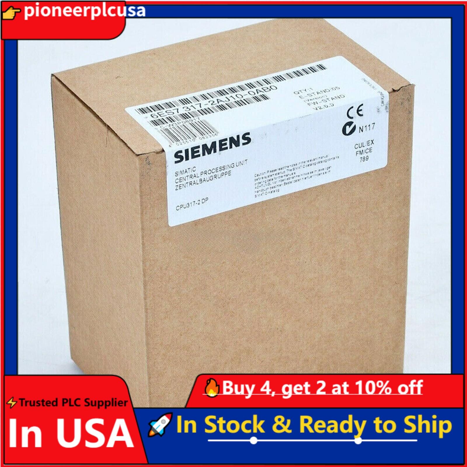 New Siemens S7-300, Central processing unit 6ES7317-2AJ10-0AB0 6ES73172AJ100AB0