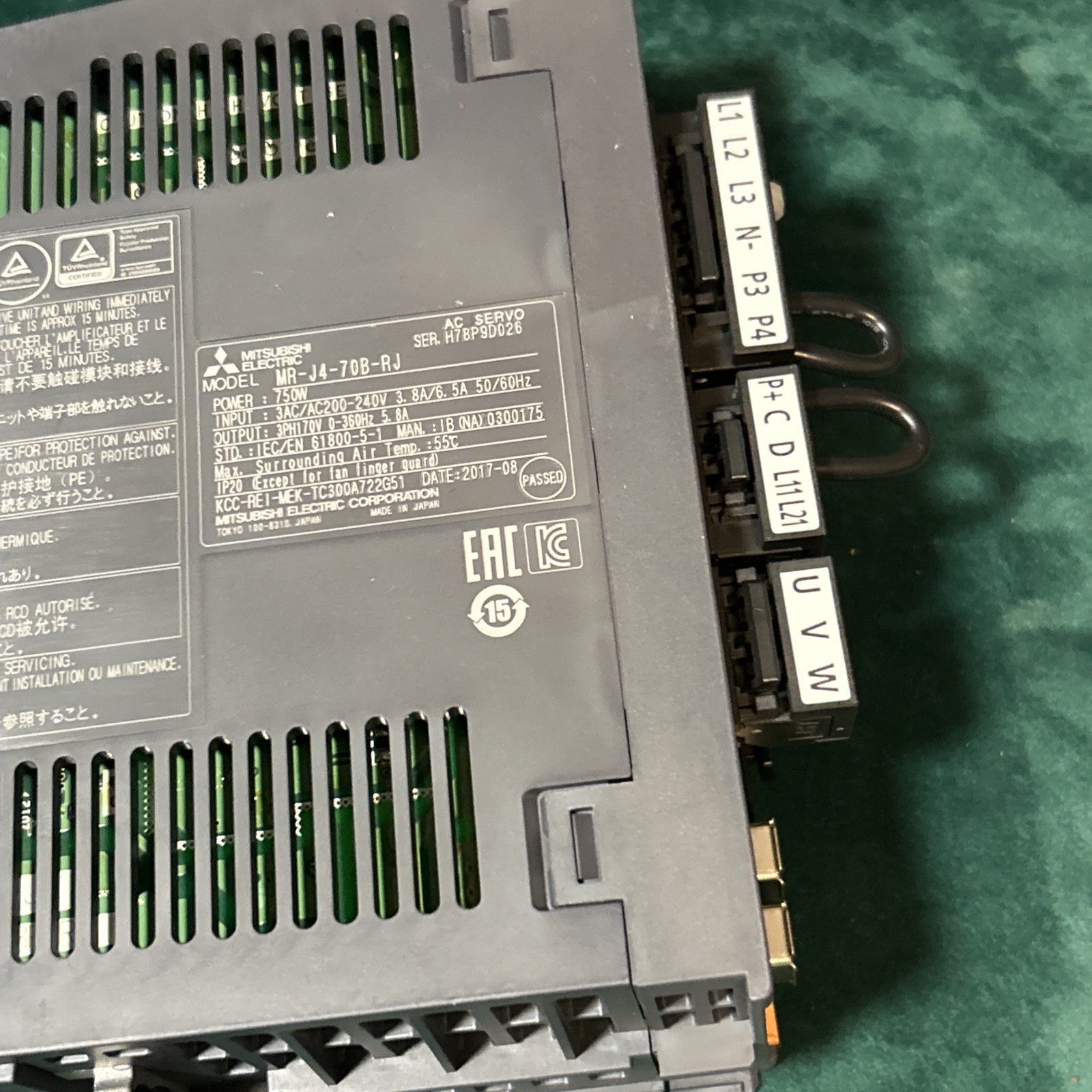 1PC MITSUBISHI MR-J4-70B-RJ Servo Drive Fully Functional