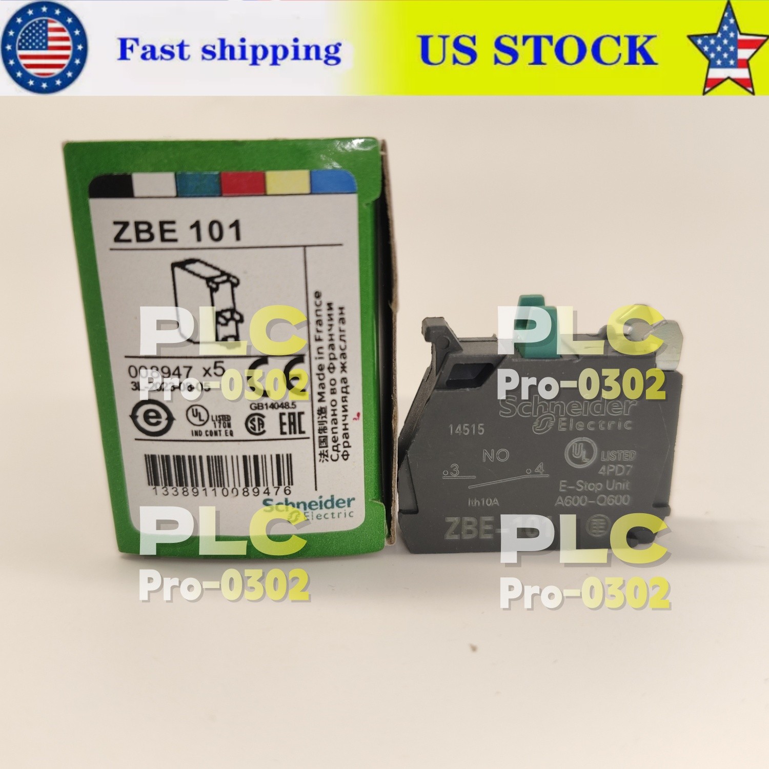 Pack Of 5 NEW Contact Block Schneider Electric ZBE-101 ZBE101 Ships From US