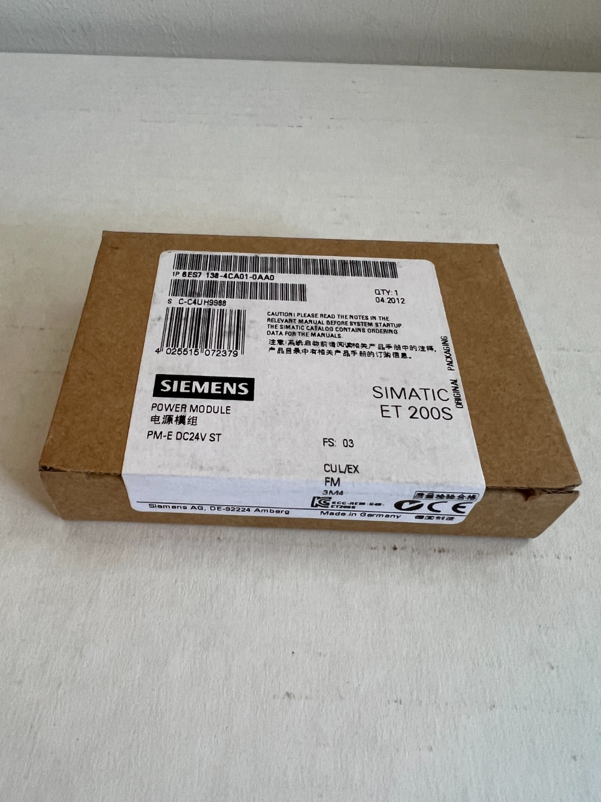 Siemens 6ES71384CA010AA0 Power Supply Module