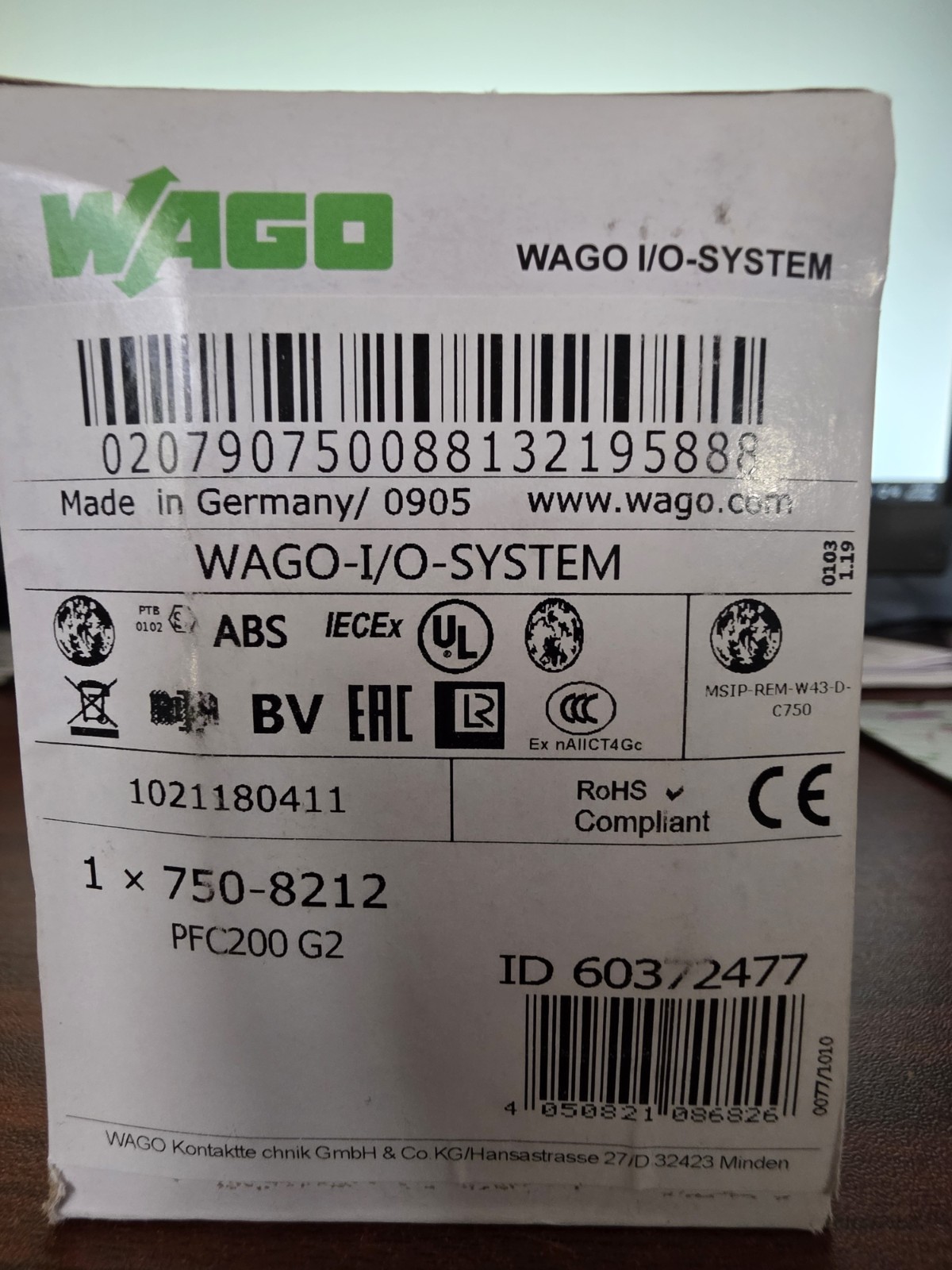 NEW OPEN BOX WAGO 750-8212 PFC 200 Generation 2 programmable logic controller