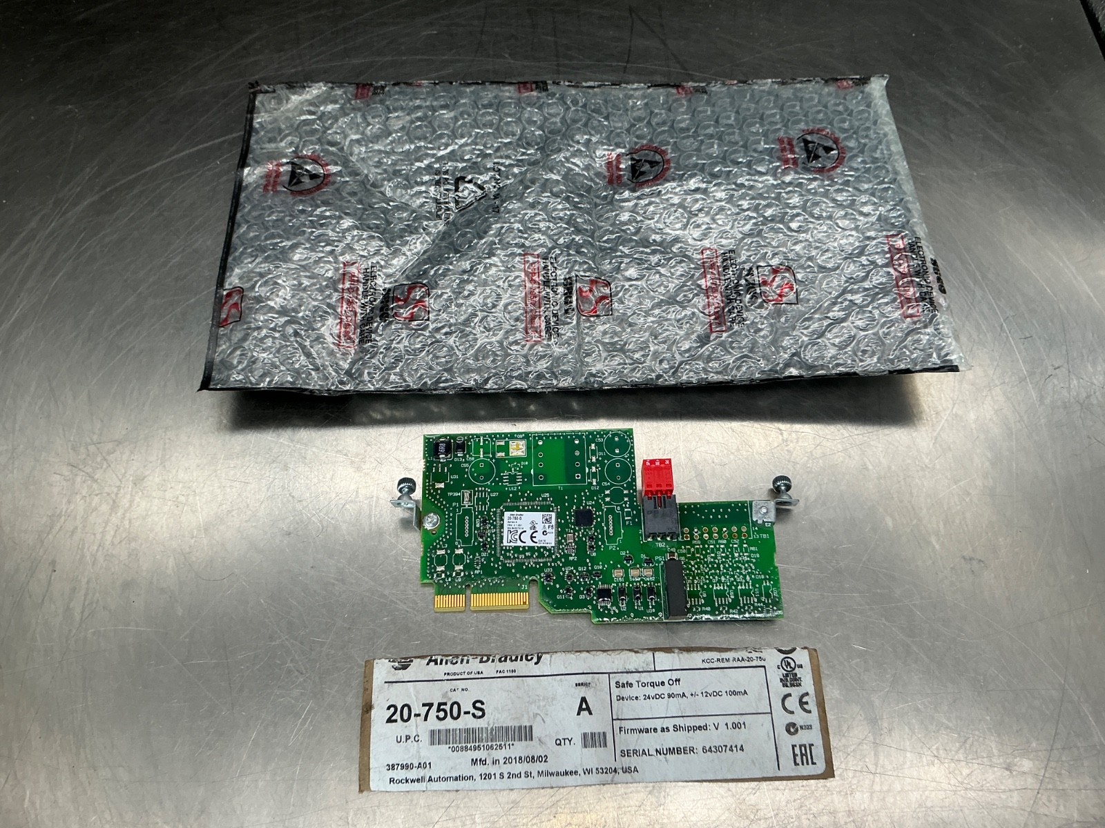 Allen-Bradley 20-750-S Option Module,Safe Torque Off,Use With Powerflex 750 Ser.