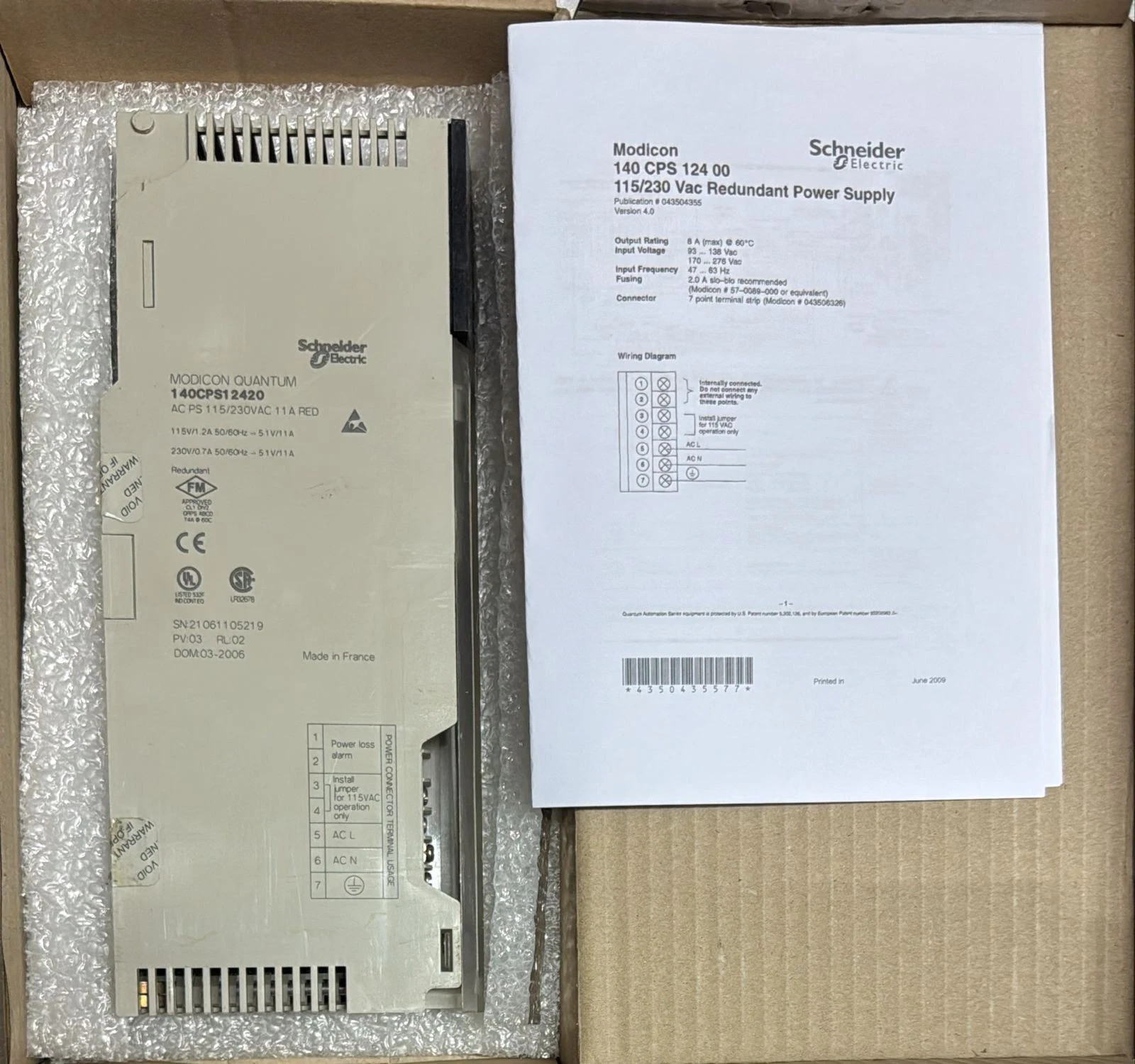 Schneider Electric TSX Quantum 140CPS12400 Used & Tested