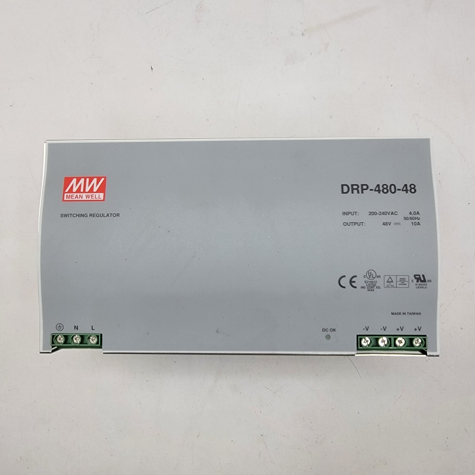 Mean Well DRP-480-48 48V 480W DIN Rail Power Supply Industrial PSU