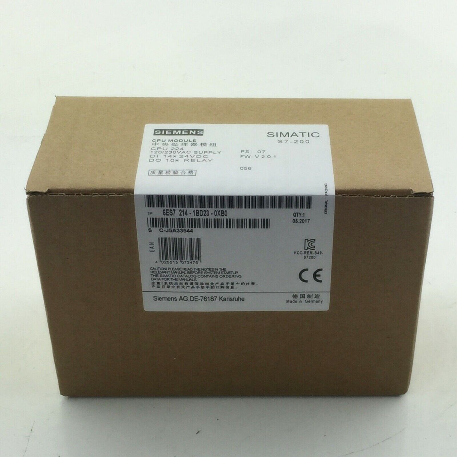NEW SIEMENS 6ES7 214-1BD23-0XB0 CPU Module Made In Germany 6ES7214-1BD23-0XB0