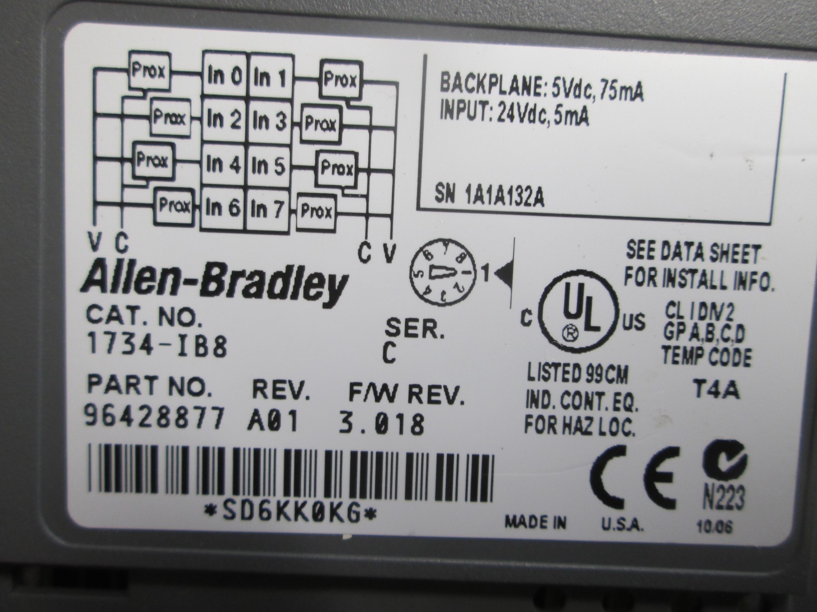 ALLEN BRADLEY 1734-IB8 (LOT OF 4 ) **USED** GREAT SHAPE