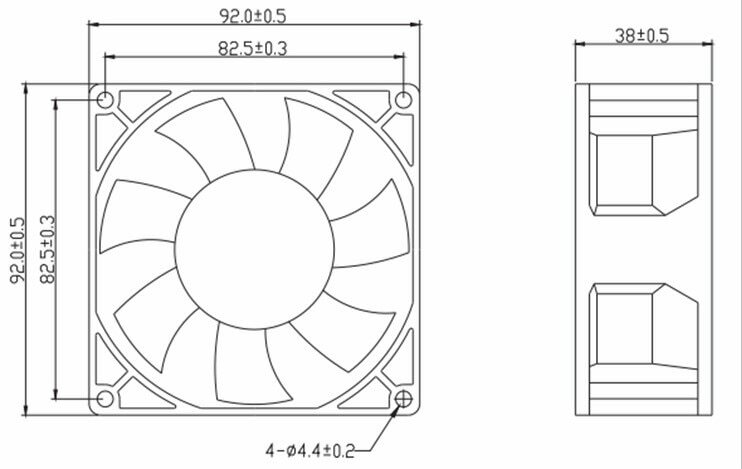 ADDA 9CM 48V 0.25A 9238 9038 AD0948HB-F93DS Converter Server cooling Fan