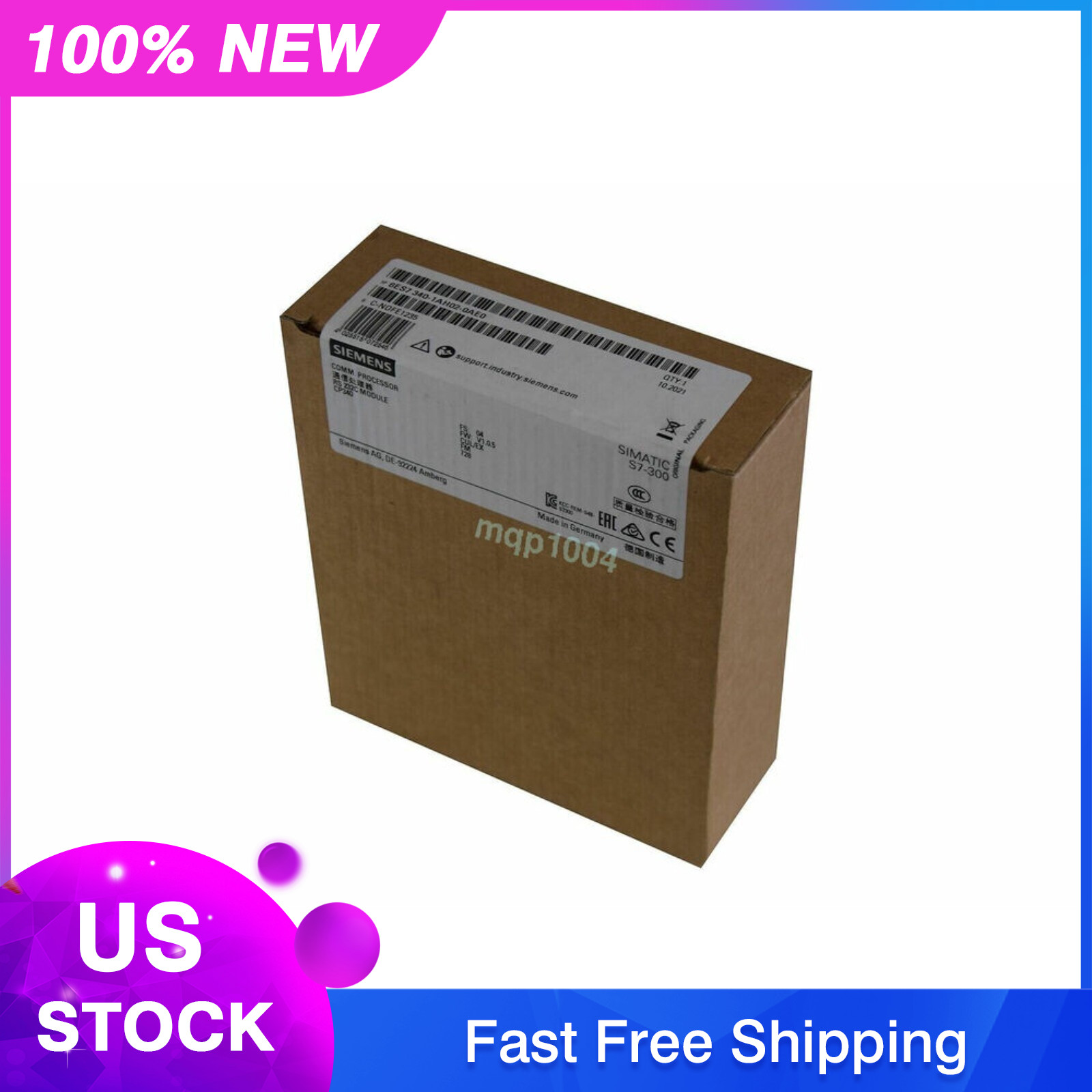 New Siemens 6ES7 340-1AH02-0AE0 6ES7340-1AH02-0AE0 SIMATIC S7-300, CP 340