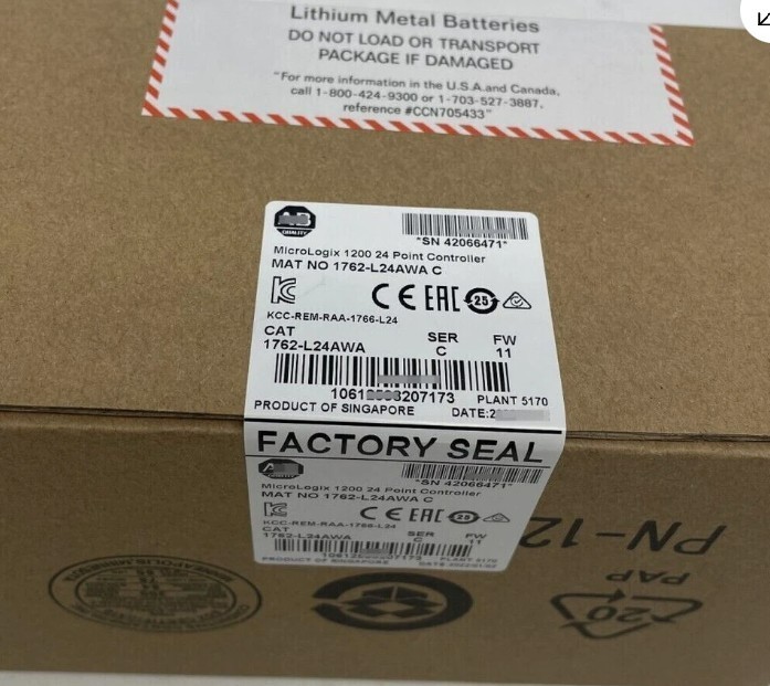 New Sealed Allen Bradley 1762-L24AWA MicroLogix 1200 24 Pt Controller