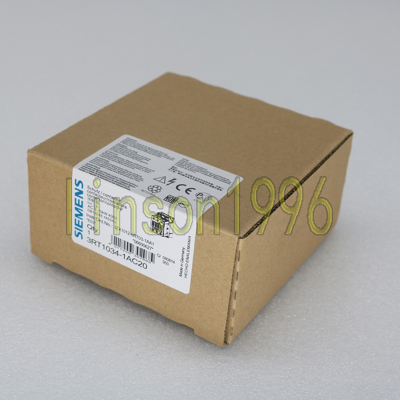 NEW Siemens Sirius 3RT1034-1AC20 3RT10341AC20 AC-3 24V 3P S2 Contactor