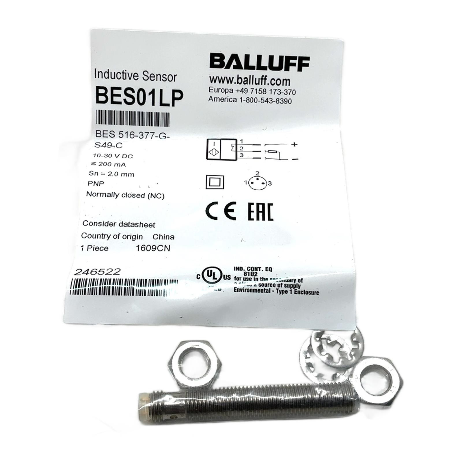 BES01LP BES 516-377-G-S49-C BALLUFF, Balluff Inductive Sensor PNP NC 2mm …….