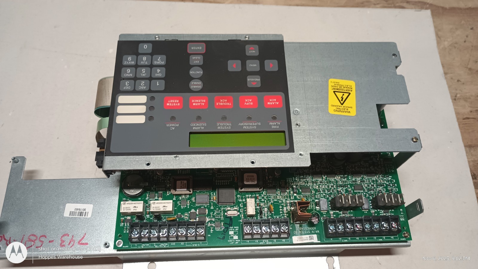 Vigilant Main System Board Addressable 0566565 F for Fire Control Unit For Parts