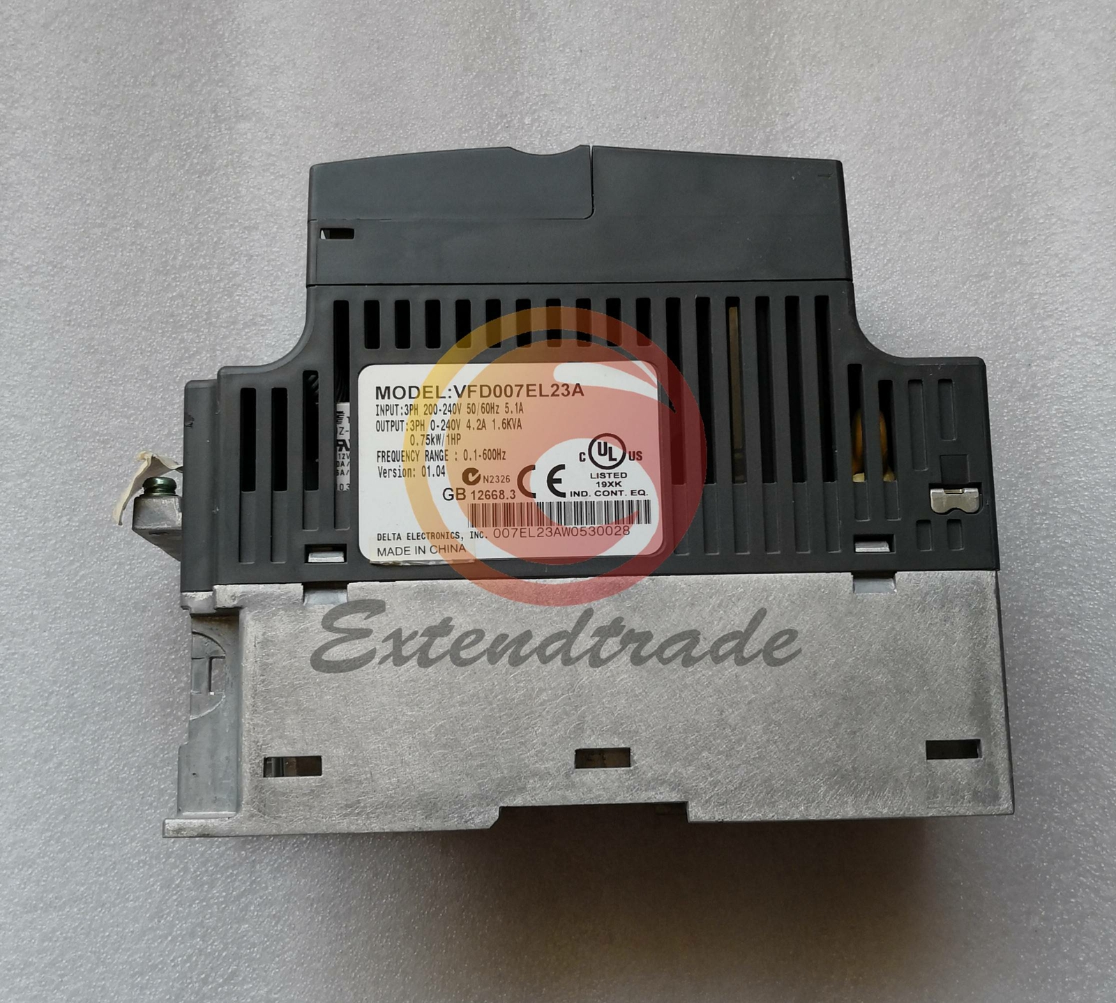 ONE Used Delta inverter VFD-EL 0.75KW 220V VFD007EL23A