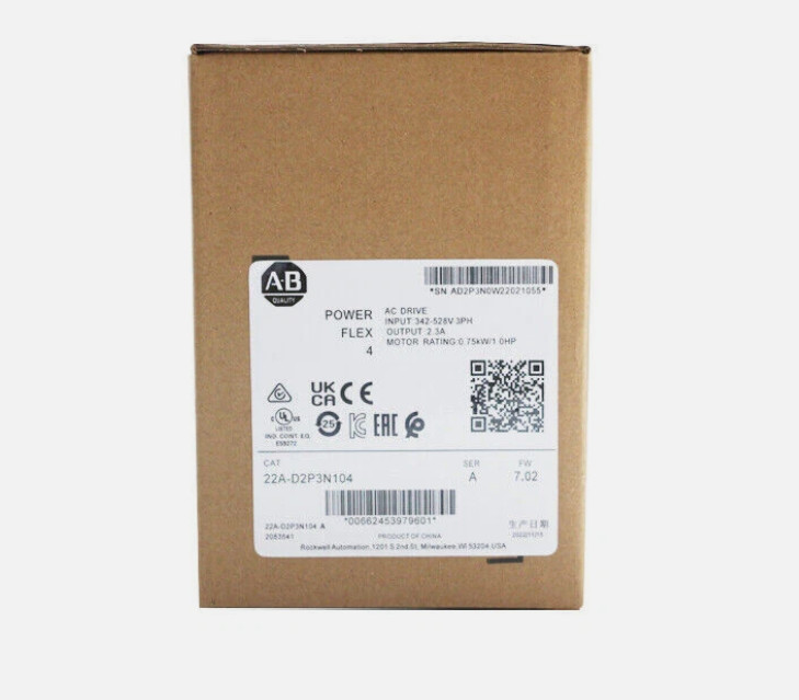22AD2P3N104 Allen-Bradley 22A-D2P3N104 /A 4 0.75 kW 1 HP AC Drive US Free Tax
