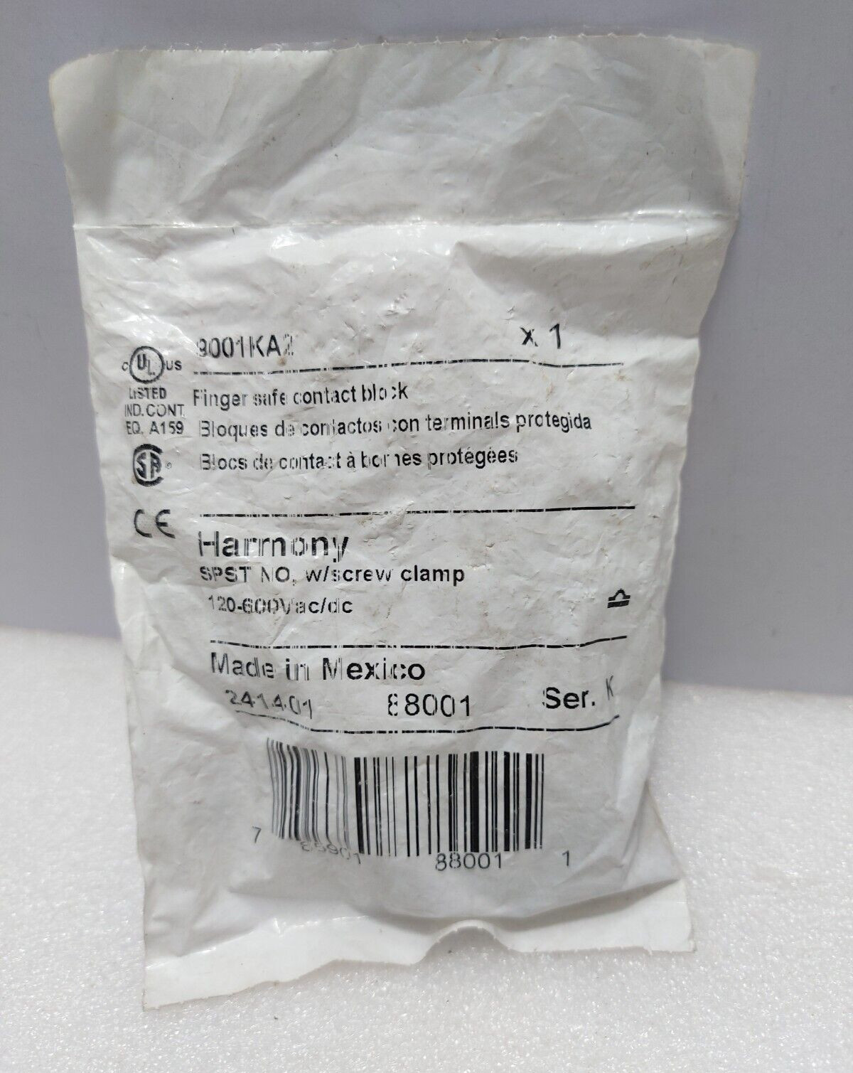 Schneider Electric 9001 KA2 Contact Block A600 Q600 Ser.K