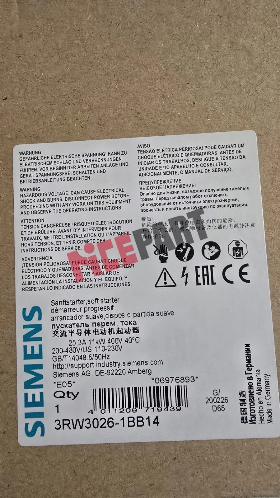1PC New Siemens 3RW3026-1BB14 3RW30261BB14 Free Shipping