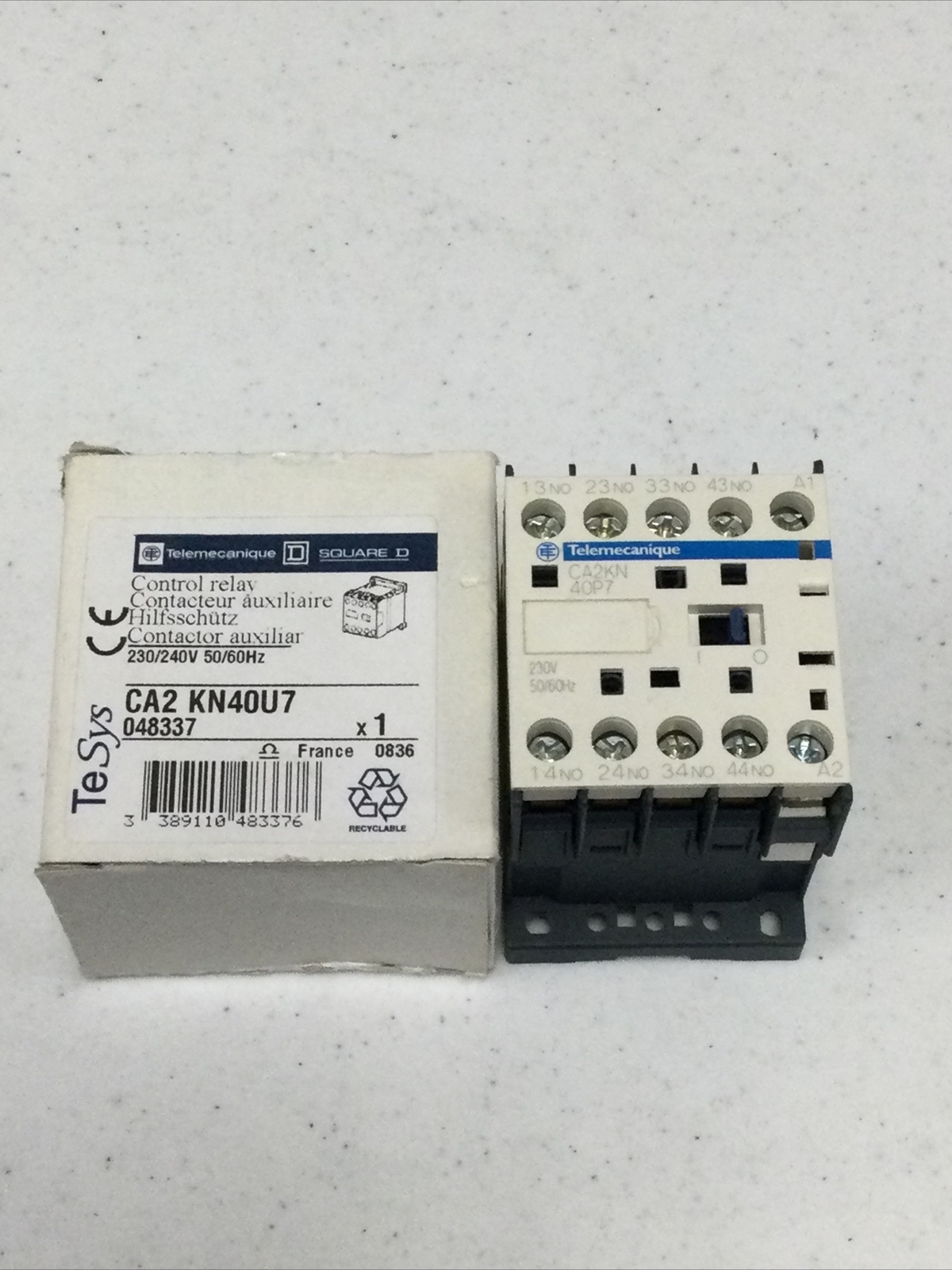 NEW, TELEMECANIQUE SQUARE D CA2KN40P7 CONTROL RELAY 230V, FREE SHIPPING