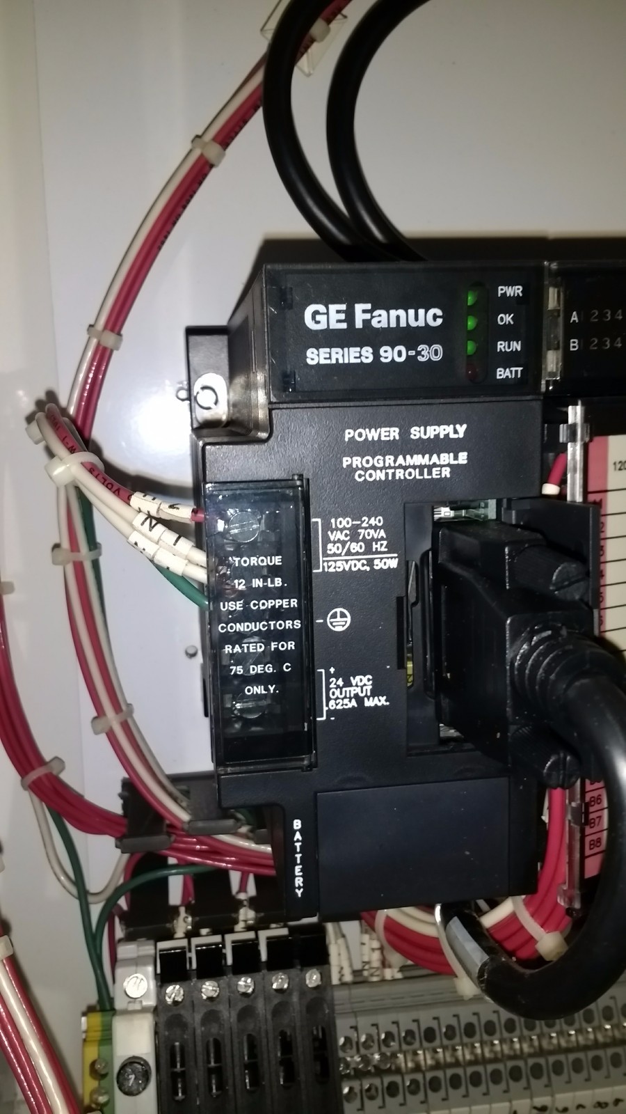 KEP Model # 2-GE-90 control box with stack lights w/ GE Fanuc 90-30 PLC no stand