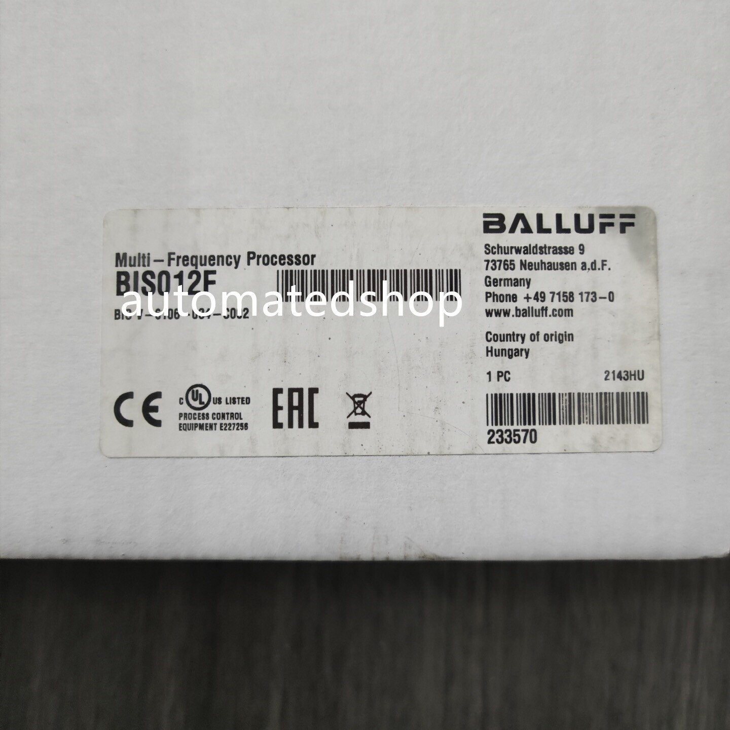 BIS012F BIS V-6106-034-C002 Balluff low frequency analysis unit module