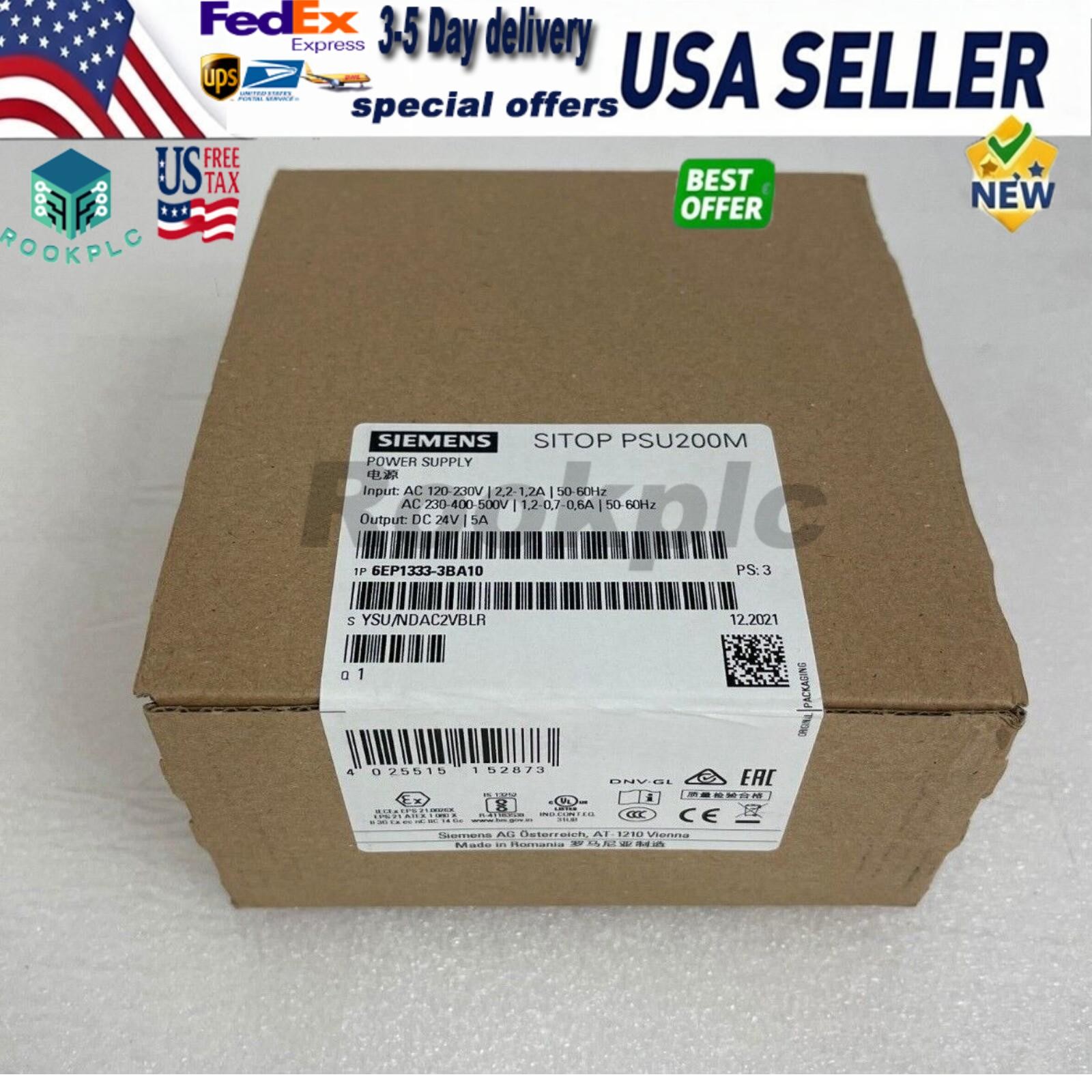 New Siemens SITOP PSU200M 5A Power Supply 6EP1333-3BA10 6EP13333BA10