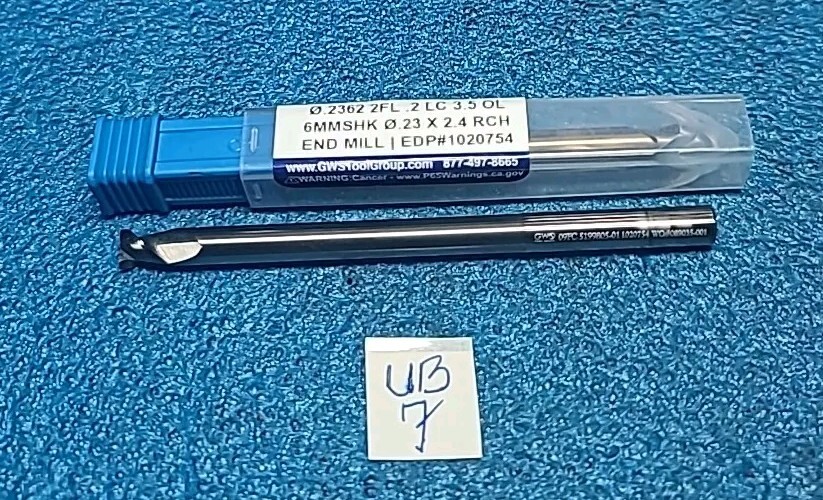 GW .2362 2FL .2 LC 3.5 OL 6 MM SHK .23 X 2.4 RCH END MILL 2 PCS