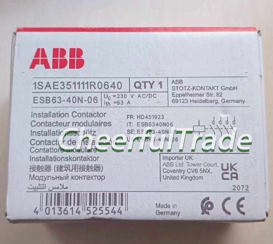 1PCS New ABB Installation Contactor ESB63-40N-06 230V AC/DC Fast Shipping