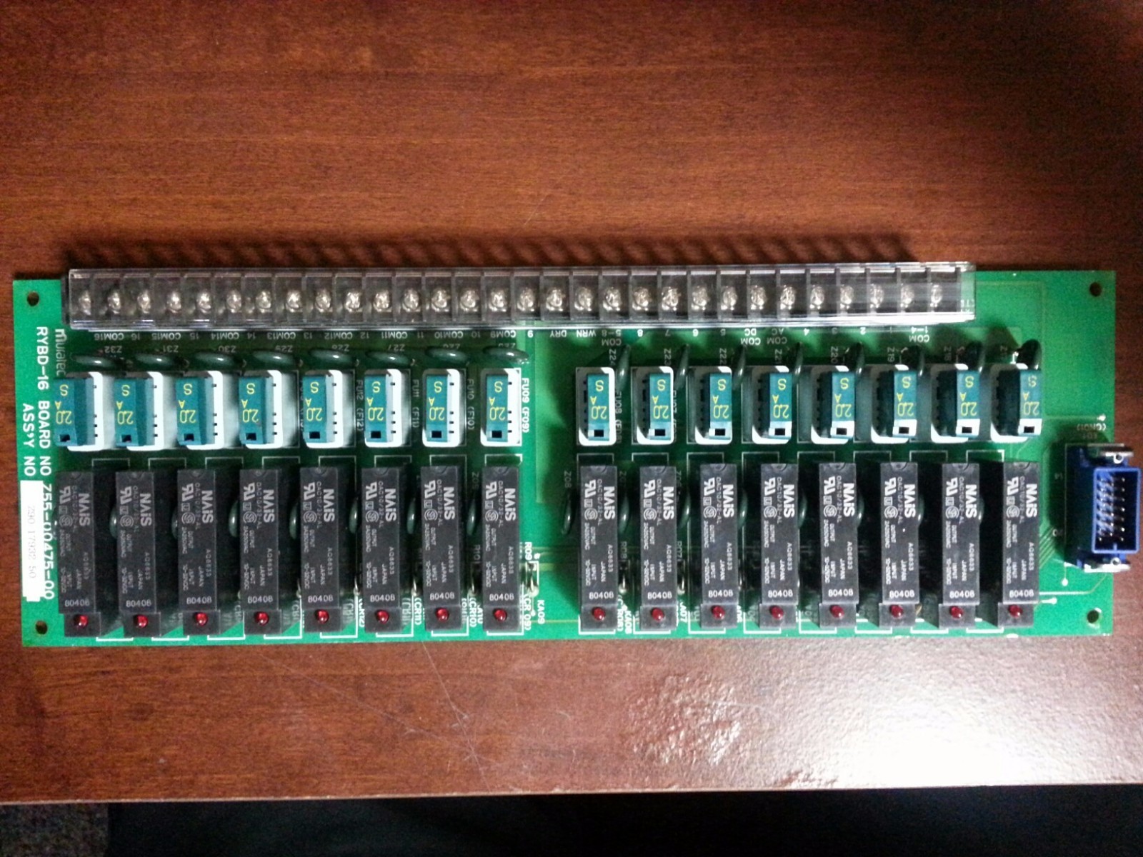 Muratec Murata CNC Relay Board RYBD-16 Z55-00475-00 Z90-17932-50 w2.0A fuses new