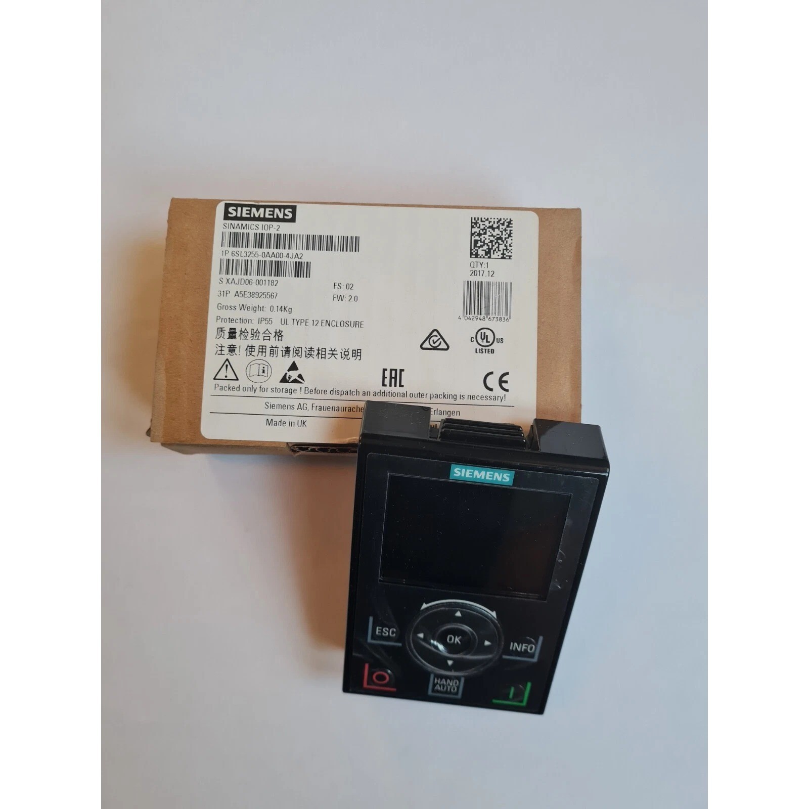 New Siemens 6SL3255-0AA00-4JA2 G Intelligent Operator Panel 6SL3 255-0AA00-4JA2