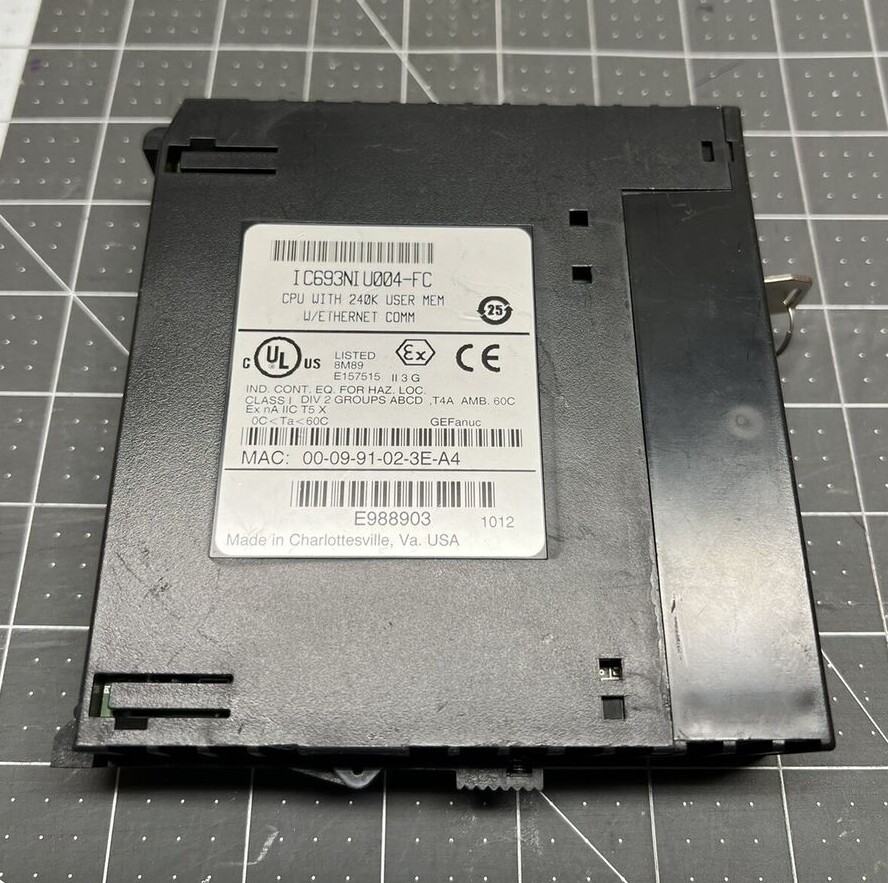 GE Fanuc IC693NIU004-FC CPU Module with 240K User Memory w/ Ethernet Comm USED