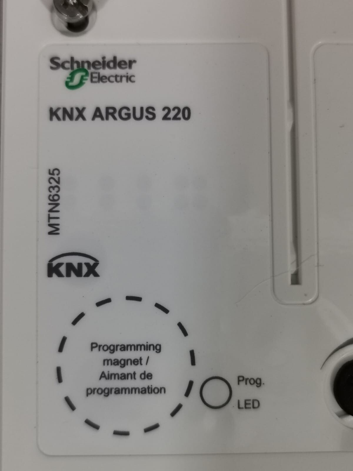 SCHNEIDER ELECTRIC MTN632519/MTN6325 KNX ARGUS 220 POLAR WHITE