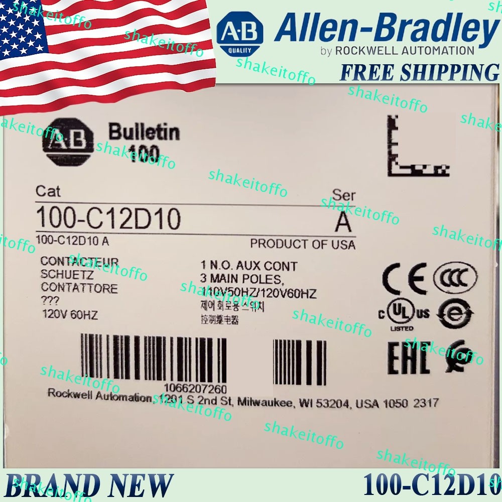 Brand New AB 100-C12D10/A 12A Contactor Screw Terminals Free Ship 100C12D10 serA